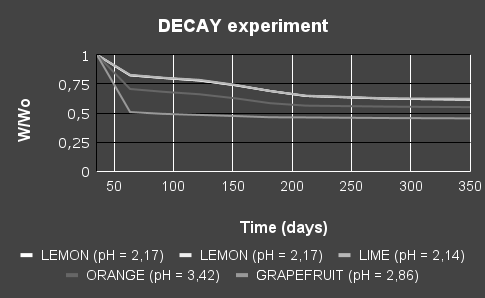 Decay experiment graph